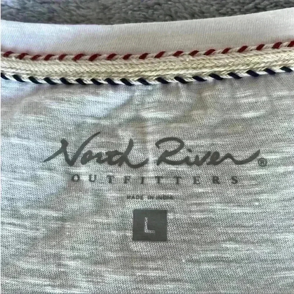 North River Graphic Printed Slub T-Shirt Short Sleeve in White Size Large NWT - Picture 4 of 10